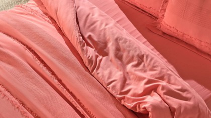 Set Lenjerie de pat Carla Double, Culoare flori de rodie DOQU Lenjerie de pat