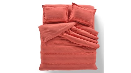 Set Lenjerie de pat Carla Double, Culoare flori de rodie DOQU Lenjerie de pat