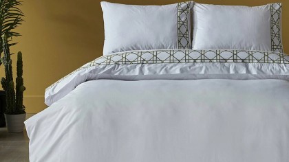 Set Lenjerie de pat Double cu broderie Angel, Alb DOQU Lenjerie de pat