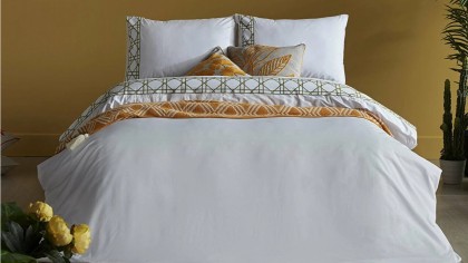 Set Lenjerie de pat Double cu broderie Angel, Alb DOQU Lenjerie de pat