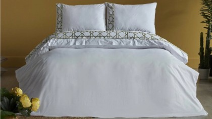 Set Lenjerie de pat Double cu broderie Angel, Alb DOQU Lenjerie de pat