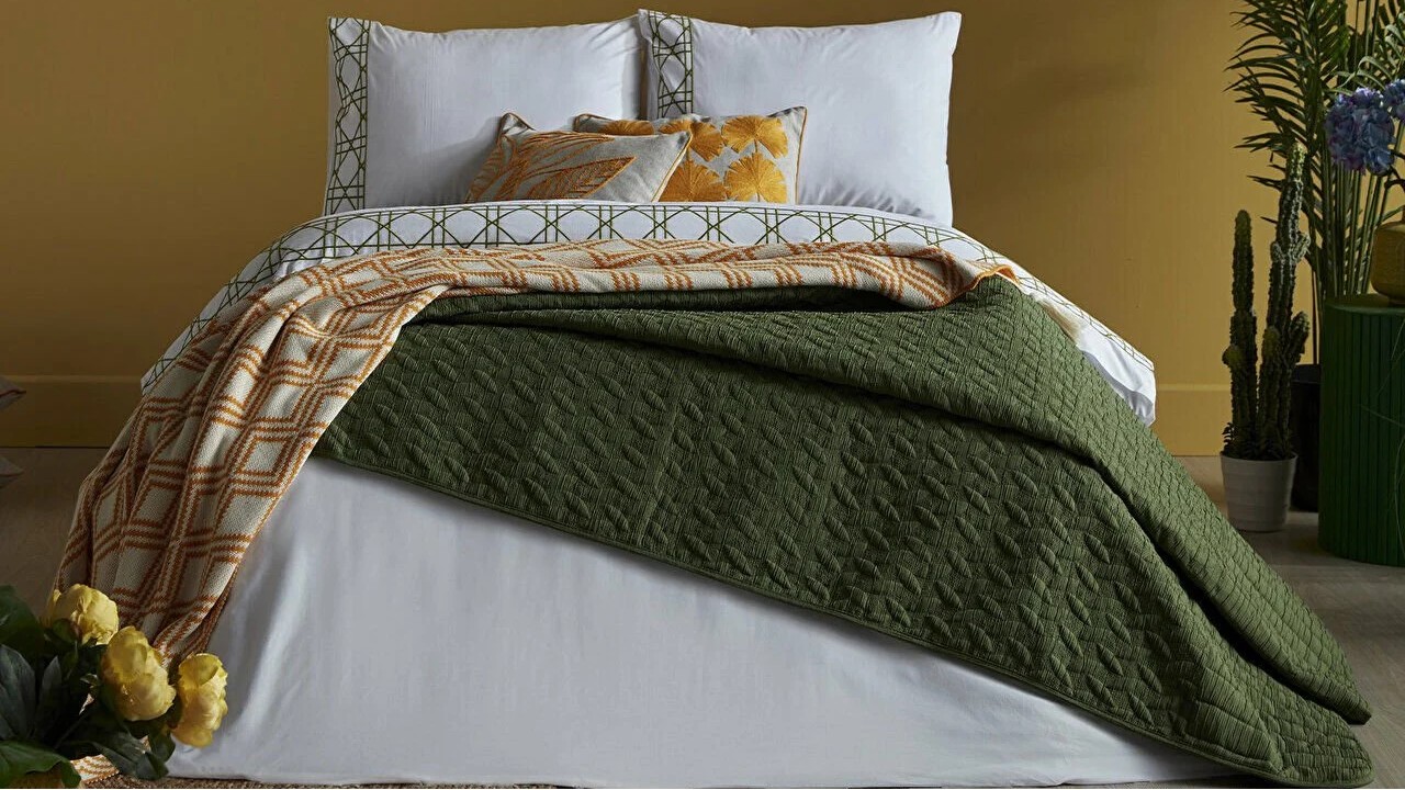 Set Lenjerie de pat Double cu broderie Angel, Alb DOQU Lenjerie de pat