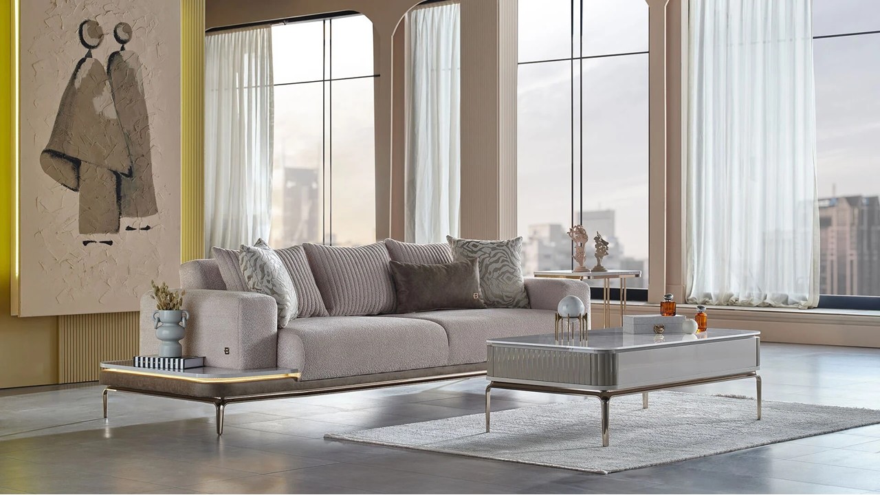 Canapea Extensibila 3 locuri cu Masuta integrata dreapta Estella BELLONA Canapele 20ETE3R00400001