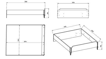 Set Dormitor Victor, Sifonier 5 usi, Pat 160x200, culoare Fildes, Finisaj Auriu  Set Dormitor VICDORM5USI160200