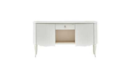 Set Dormitor Victor, Sifonier 5 usi, Pat 160x200, culoare Fildes, Finisaj Auriu  Set Dormitor VICDORM5USI160200