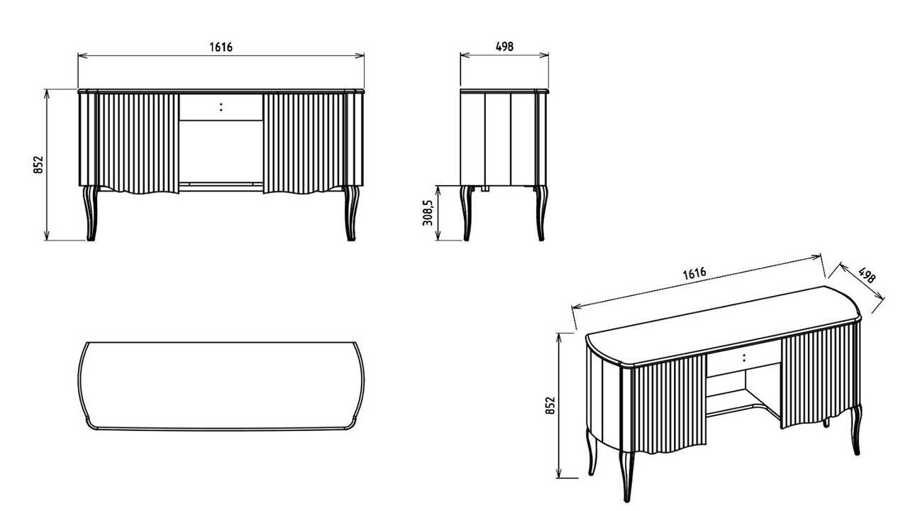 Set Dormitor Victor, Sifonier 5 usi, Pat 160x200, culoare Fildes, Finisaj Auriu  Set Dormitor VICDORM5USI160200