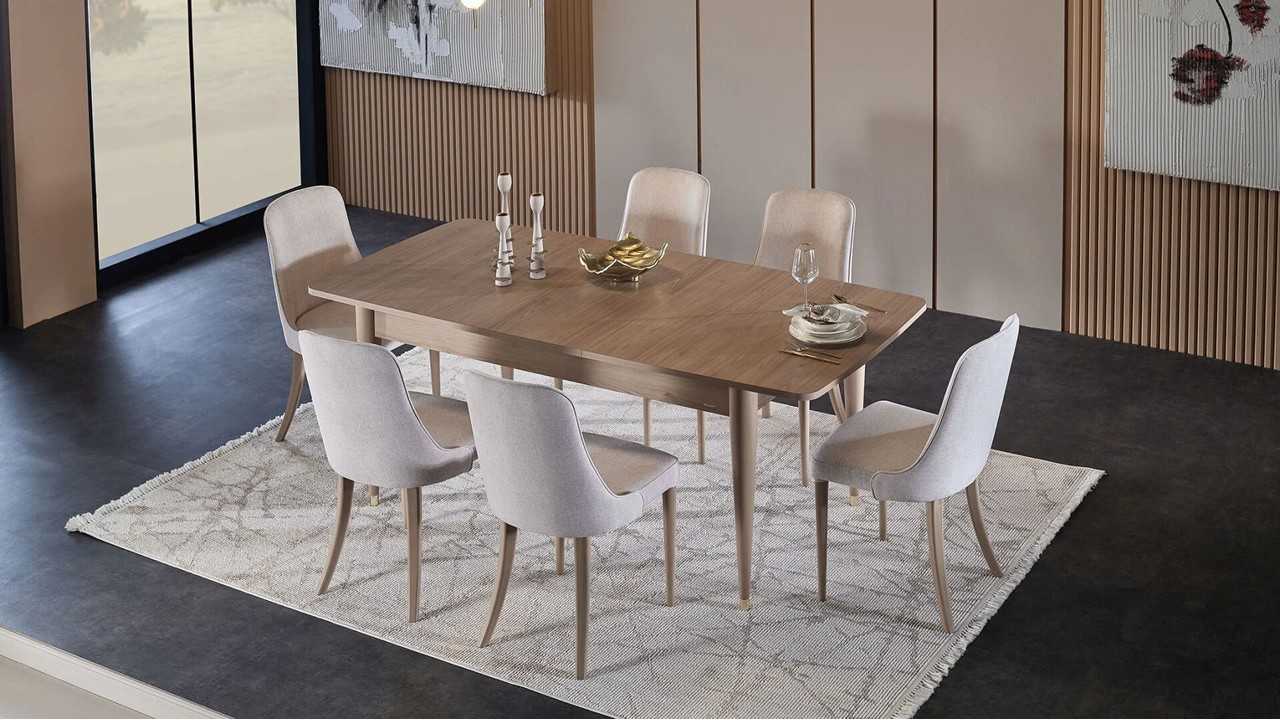 Set Masa Extensibila Cu 6 Scaune Montella  Seturi Masa cu Scaune