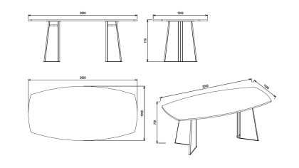 Set Dining Room cu Masa Fixa Montella  Seturi Masa cu Scaune