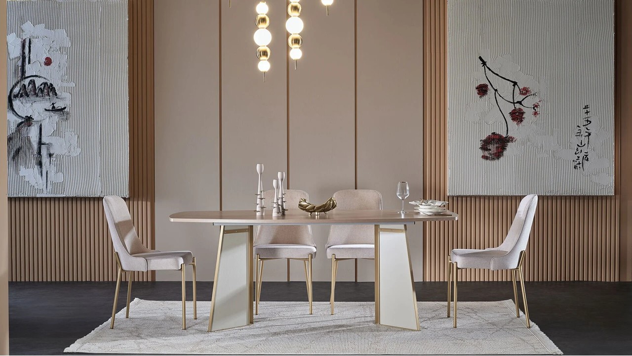 Set Dining Room cu Masa Fixa Montella  Seturi Masa cu Scaune