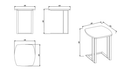 Masuta Cafea de colt Montella BELLONA Masuta de Colt 22MTL3306Y2Y2