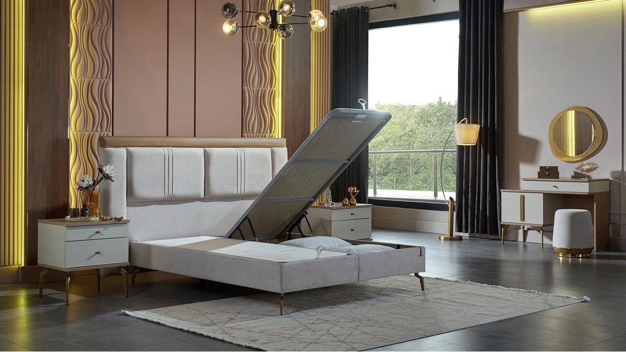 Set Dormitor Montella cu Tablie XL  Set Dormitor