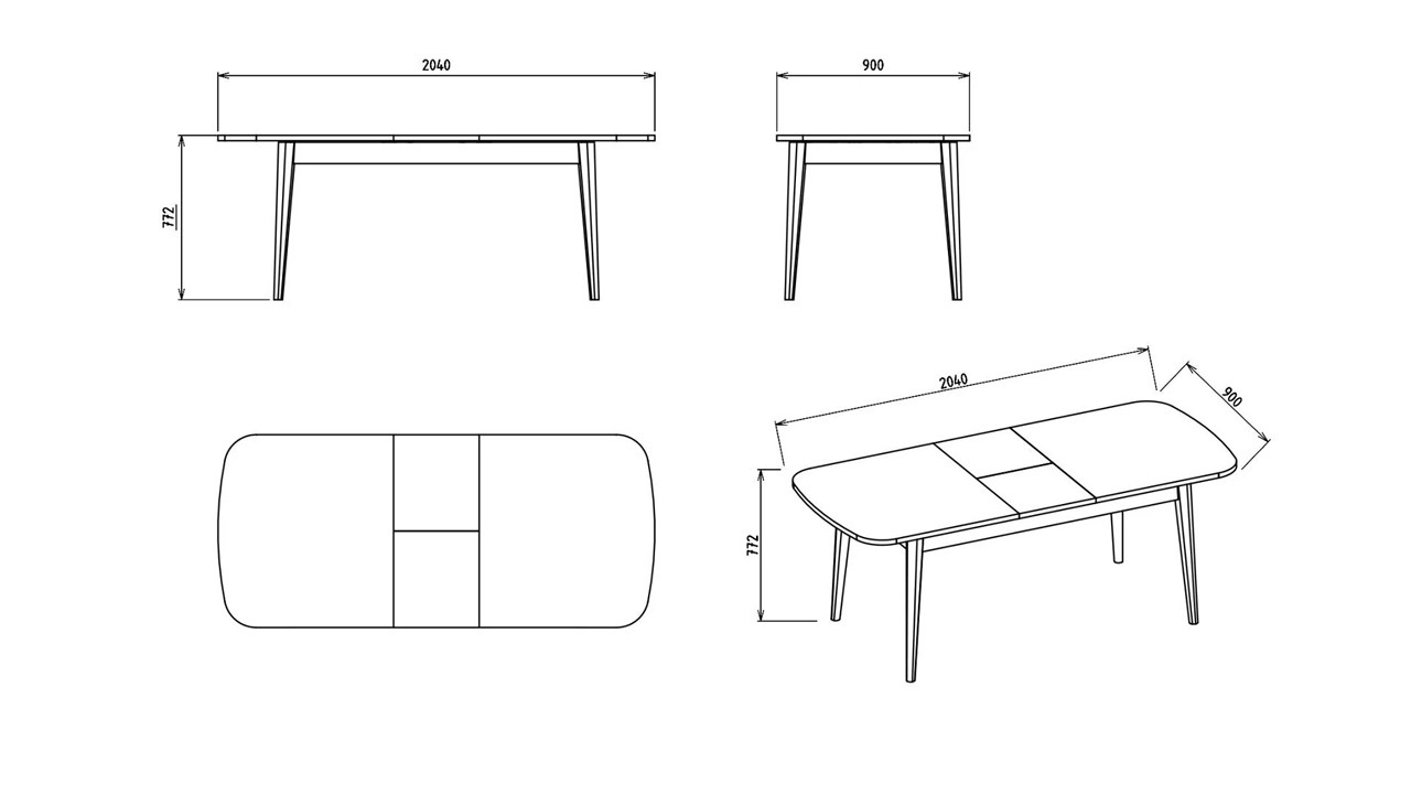 Set Masa Extensibila cu 6 Scaune Mona  Seturi Masa cu Scaune