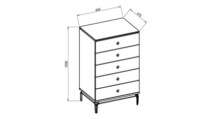 Comoda cu sertare Tineret Mona BELLONA Comoda cu Sertare 22MOO2102XHXI