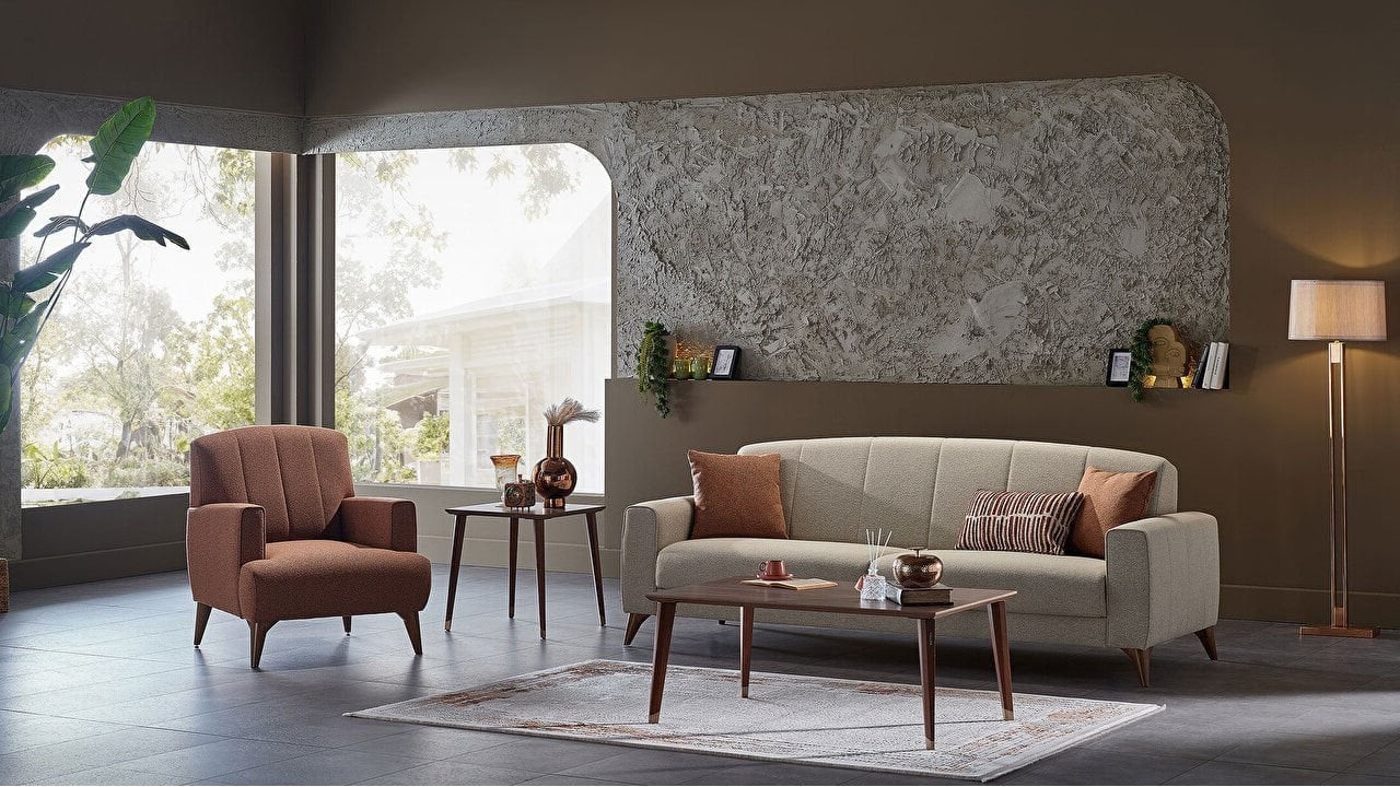 Set Canapea Extensibila Nilya 3+1 BELLONA Seturi canapele 20NLY3E00400001+20NLY1C00200001