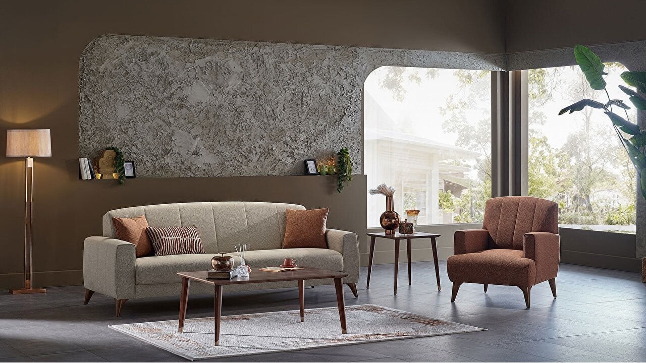 Set Canapea Extensibila Nilya 3+1 BELLONA Seturi canapele 20NLY3E00400001+20NLY1C00200001