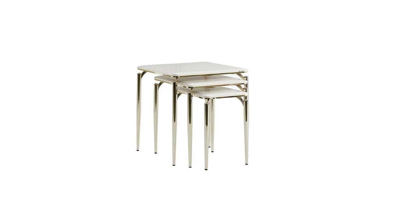 Masute Cafea Zigon Plaza, set 3 bucati, culoare Fildes BELLONA Masuta Zigon 22PZA3304FSFS