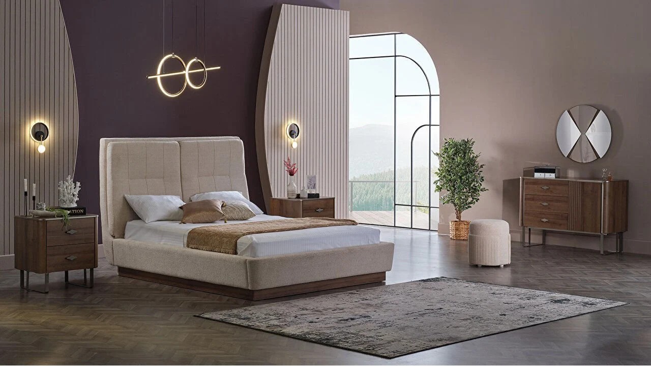 Set Dormitor Mirante cu Sifonier Usi Glisante si Pat 160x200cm  Set Dormitor SHOWROOMSETDORMITORMIRANTE