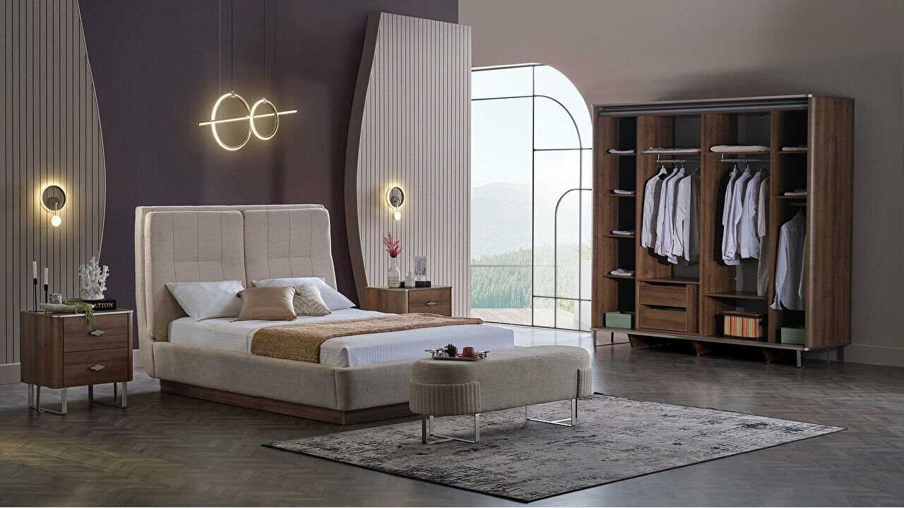 Set Dormitor Mirante cu Sifonier Usi Glisante si Pat 160x200cm  Set Dormitor SHOWROOMSETDORMITORMIRANTE
