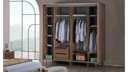 Set Dormitor Mirante cu Sifonier Usi Glisante si Pat 160x200cm  Set Dormitor SHOWROOMSETDORMITORMIRANTE