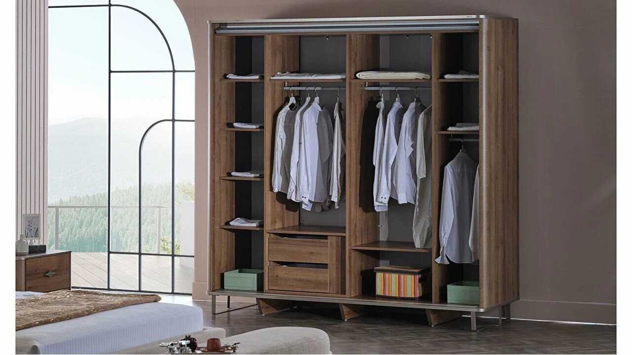 Set Dormitor Mirante cu Sifonier Usi Glisante si Pat 160x200cm  Set Dormitor SHOWROOMSETDORMITORMIRANTE