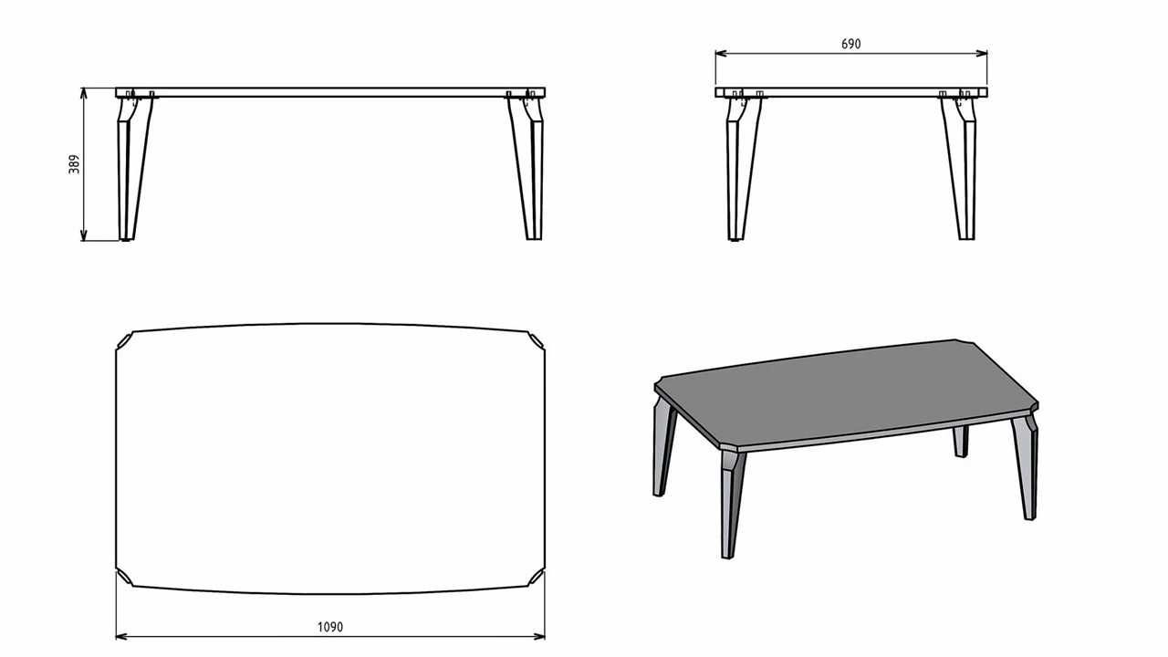 Masuta de Cafea Leny, 69x105x40cm, Blat Mdf, Picior alb BELLONA Masuta de Cafea 22LEY3302FDFD