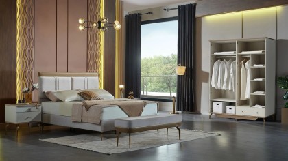 Set Dormitor Montella cu Tablie XL  Set Dormitor