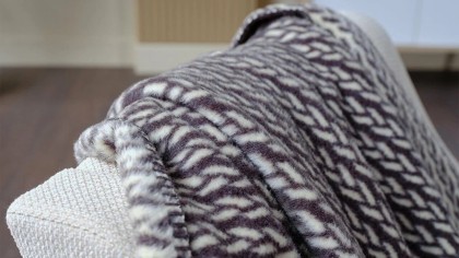 Pătură TV împletită, 130x170cm, culoare Antracit DOQU Cuverturi si Pături 2Q9BTTBRADA560001