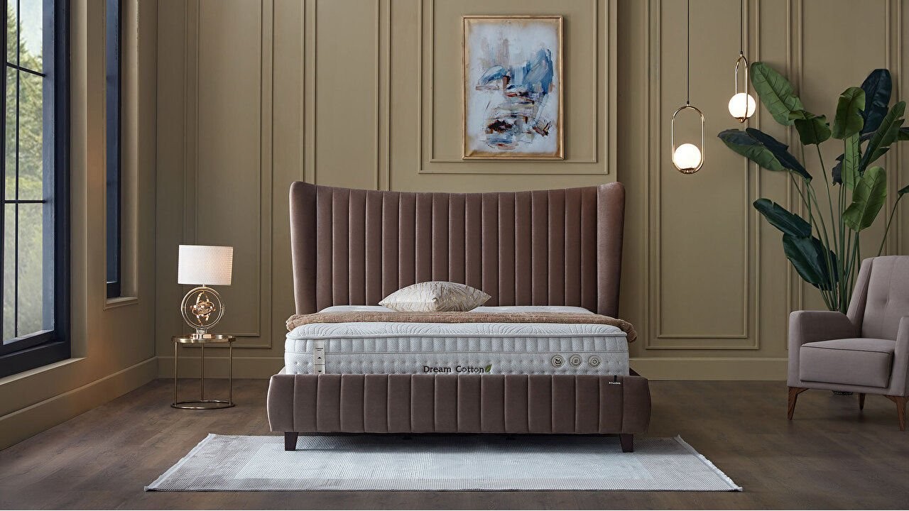 Pat tapitat fara lada de depozitare Venisa, 160x200cm, culoare Cafea BELLONA Paturi tapitate fara lada - In STOC 28VEII600200...