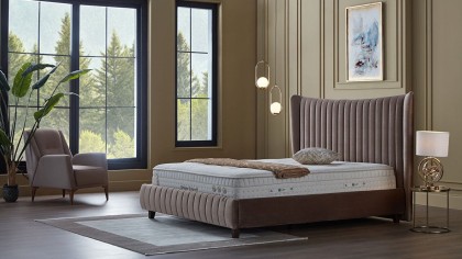 Pat tapitat fara lada de depozitare Venisa, 160x200cm, culoare Cafea BELLONA Paturi tapitate fara lada - In STOC 28VEII600200...