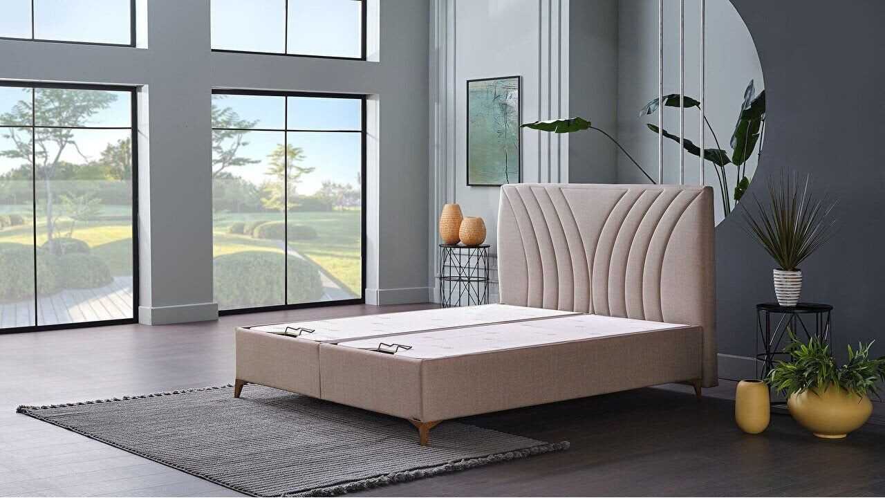 Pat tapitat cu lada de depozitare Verso S, 160x200cm, culoare Vizon, picior nuc BELLONA Paturi tapitate cu lada - LA COMANDA ... Pat tapitat cu lada de depozitare Verso S, 160x200cm, culoare Vizon, picior nuc BELLONA Paturi tapitate cu lada - LA COMANDA ...