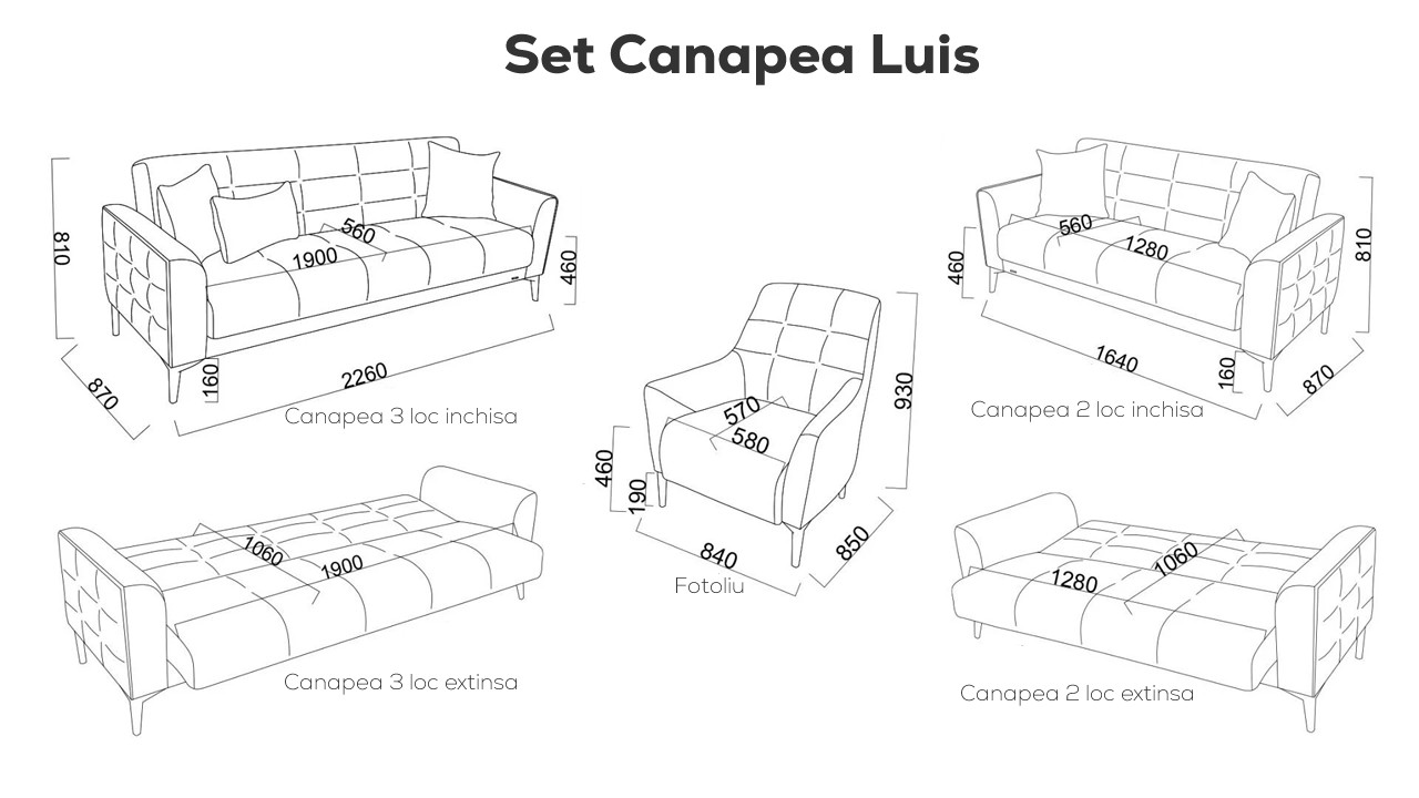 Set canapea Luis 3+2+1  Seturi canapele