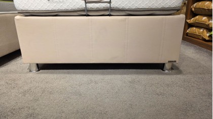 Set Pat tapitat cu lada si somiera rabatabila Twinjoy, 100x200cm, culoare Crem & Saltea ClimaRest BELLONA Paturi tapitate cu ...