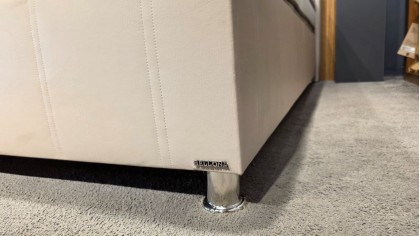 Set Pat tapitat cu lada si somiera rabatabila Twinjoy, 100x200cm, culoare Crem & Saltea ClimaRest BELLONA Paturi tapitate cu ...