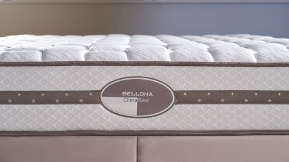 Set Pat tapitat cu lada si somiera rabatabila Twinjoy, 100x200cm, culoare Crem & Saltea ClimaRest BELLONA Paturi tapitate cu ...