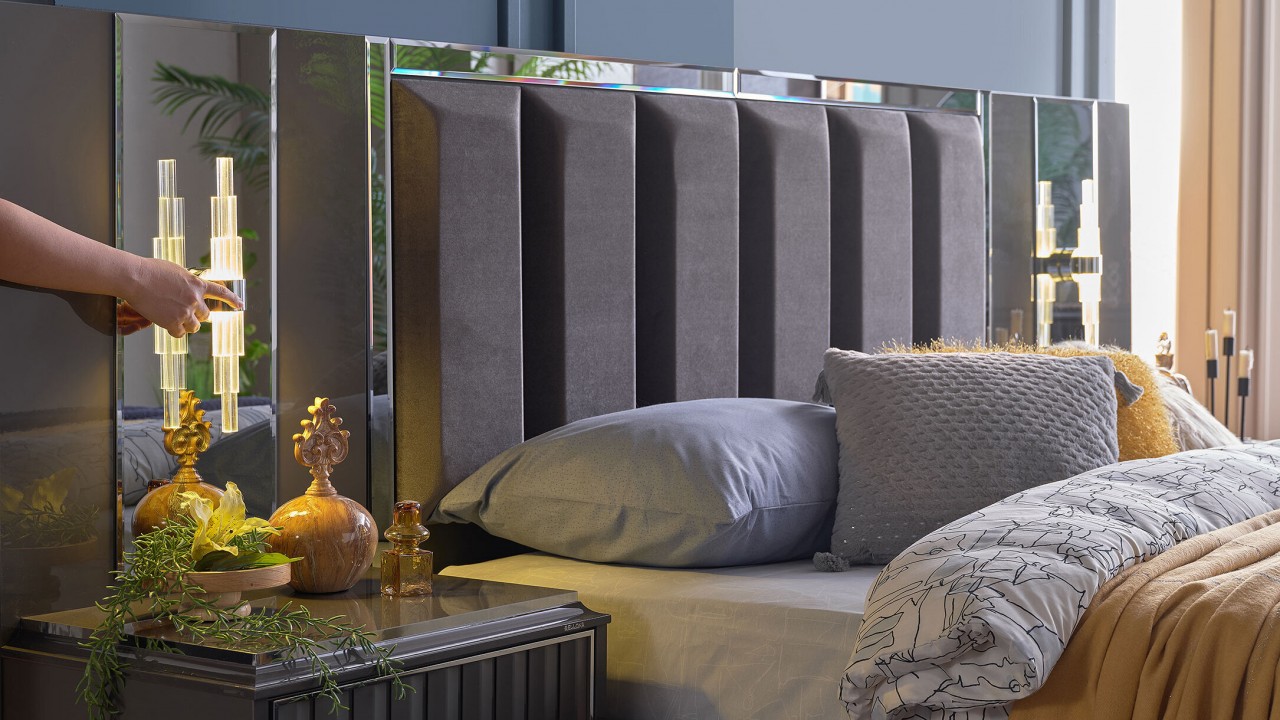 Set standard Dormitor Gravita, Antracit - Mega Sale BELLONA Set Dormitor