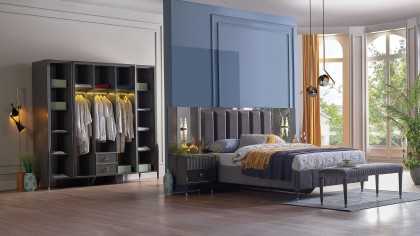 Set standard Dormitor Gravita, Antracit BELLONA Set Dormitor