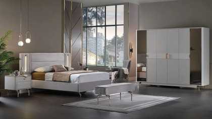Set standard Dormitor Larissa cu tablie iluminata BELLONA Set Dormitor