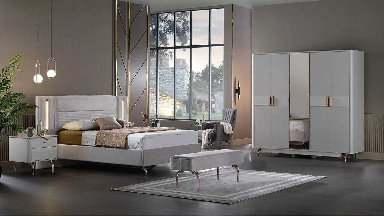Set standard Dormitor Larissa cu tablie fara iluminare BELLONA Set Dormitor