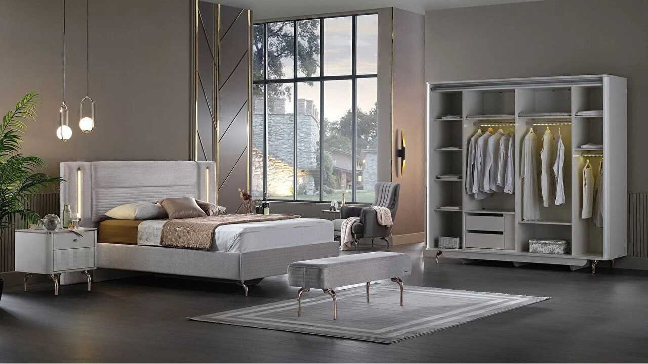 Set standard Dormitor Larissa cu tablie fara iluminare BELLONA Set Dormitor