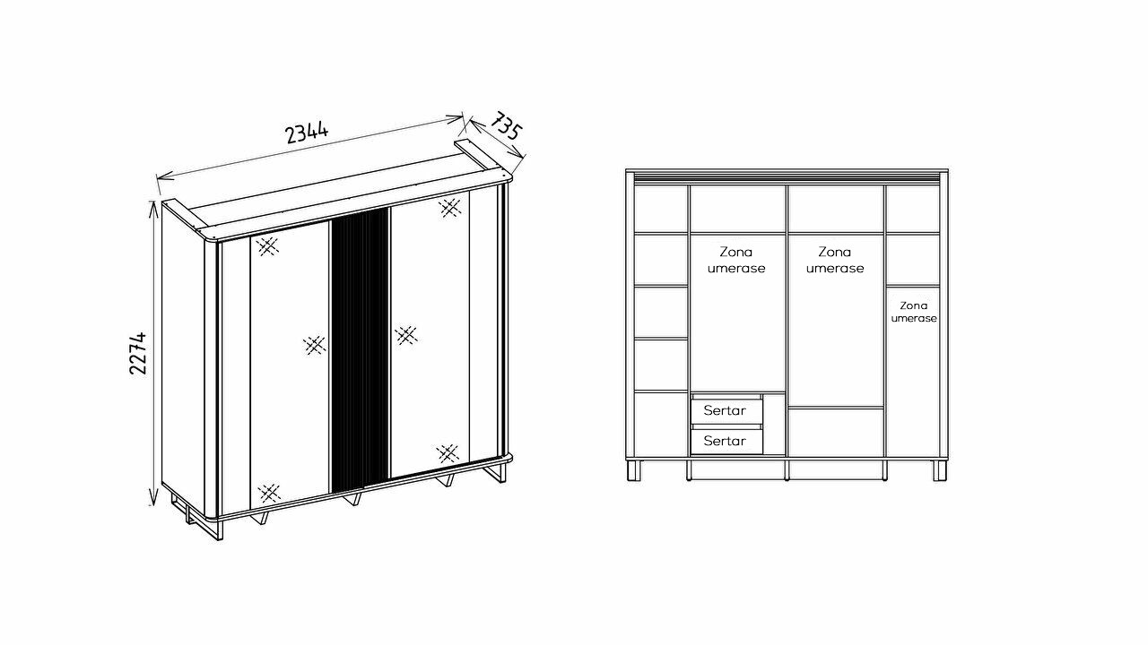 Set standard Dormitor Mirante BELLONA Set Dormitor