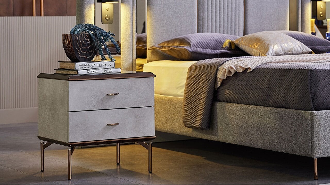 Set standard Dormitor Havana cu Tablie iluminata - Mega Sale BELLONA Set Dormitor