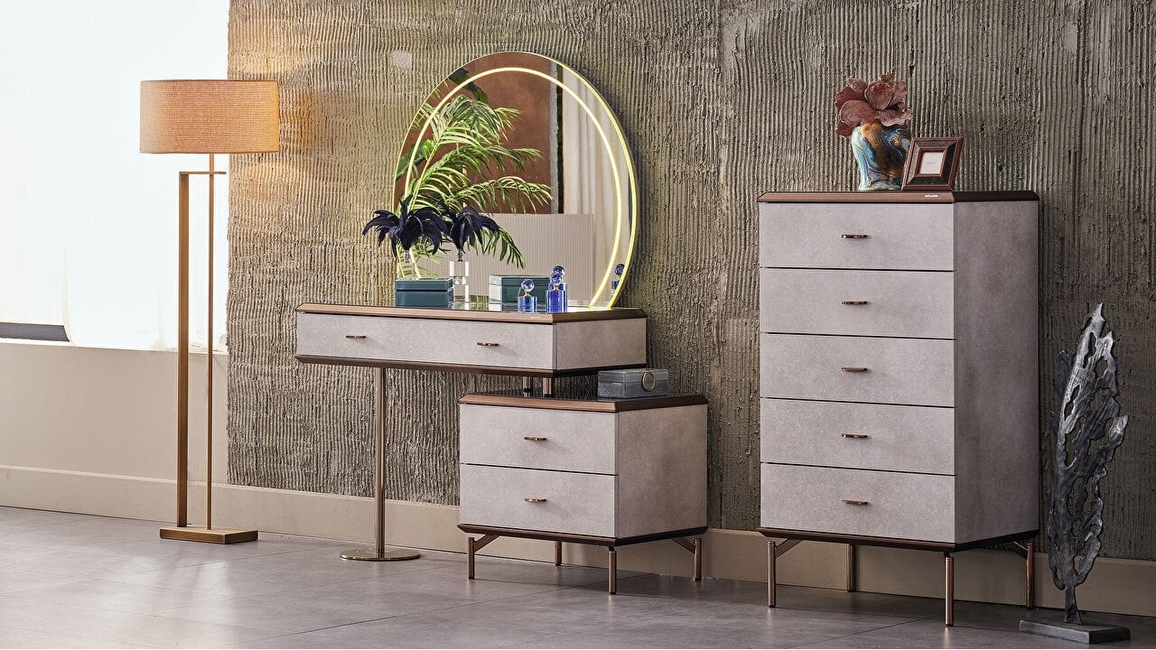 Set standard Dormitor Havana cu Tablie iluminata BELLONA Set Dormitor