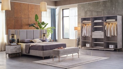 Set standard Dormitor Havana cu Tablie fara iluminare - Mega Sale BELLONA Set Dormitor