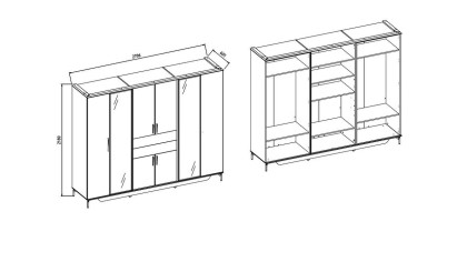 Set standard Dormitor Havana cu Tablie fara iluminare - Mega Sale BELLONA Set Dormitor