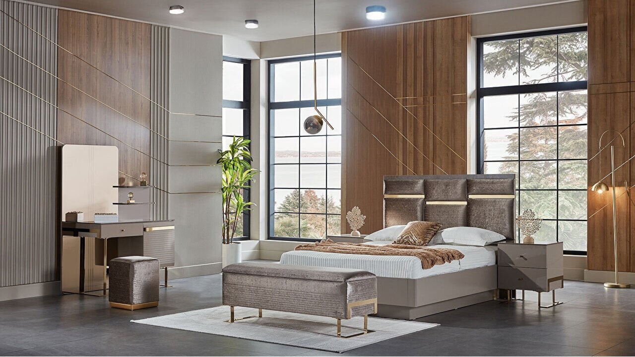 Set standard Dormitor Veronica cu tablie fara iluminare - Mega Sale BELLONA Set Dormitor