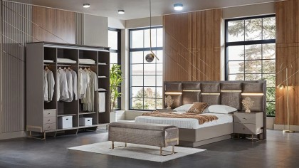 Set standard Dormitor Veronica cu tablie fara iluminare - Mega Sale BELLONA Set Dormitor