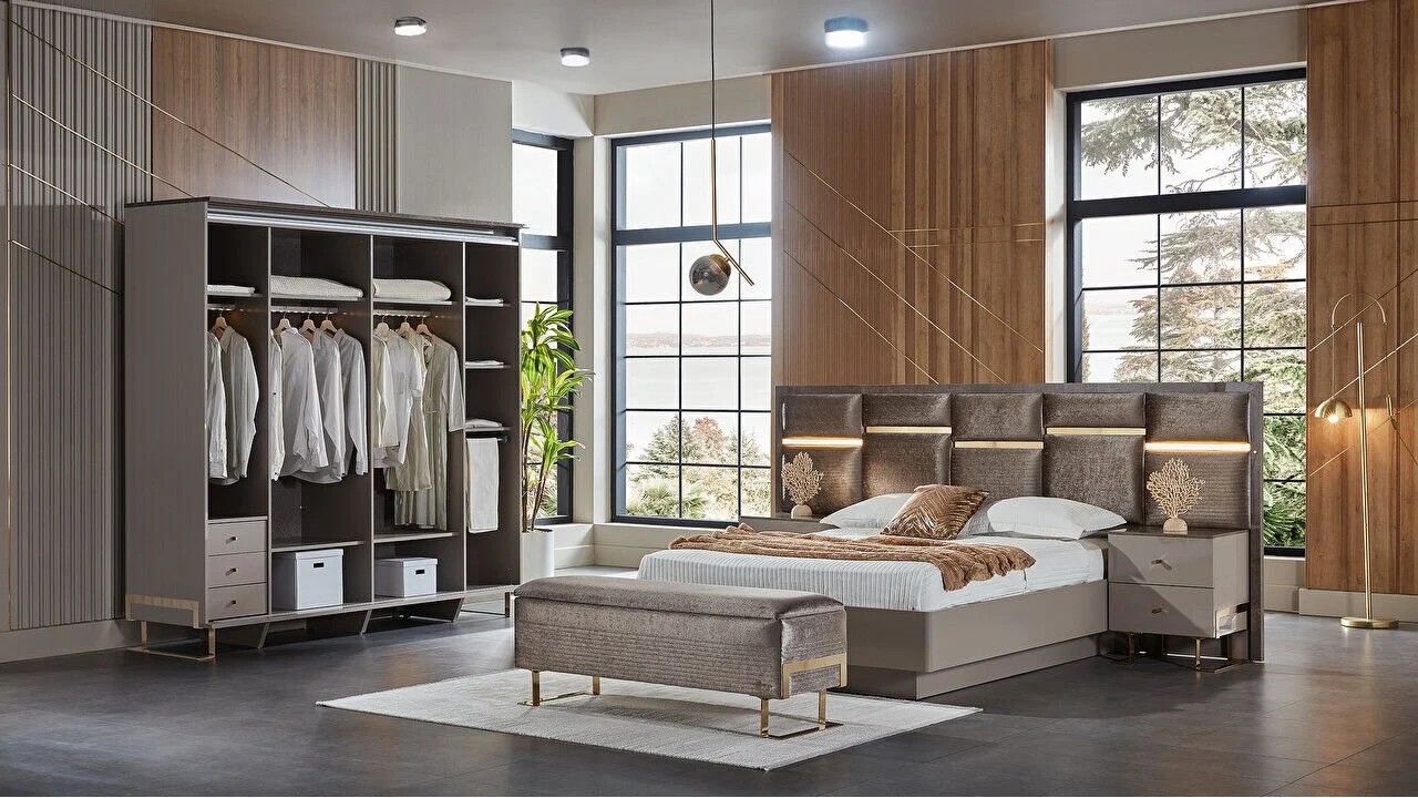 Set standard Dormitor Veronica cu tablie fara iluminare - Mega Sale BELLONA Set Dormitor