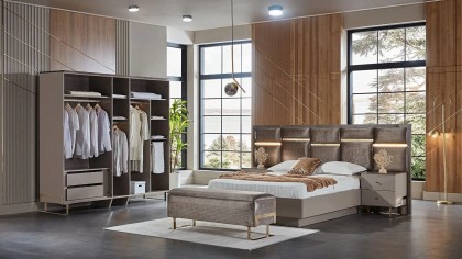 Set standard Dormitor Veronica cu tablie fara iluminare - Mega Sale BELLONA Set Dormitor