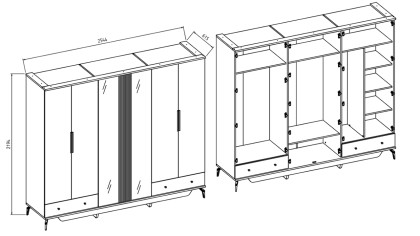 Set standard Dormitor Montella cu Tablie L  Set Dormitor