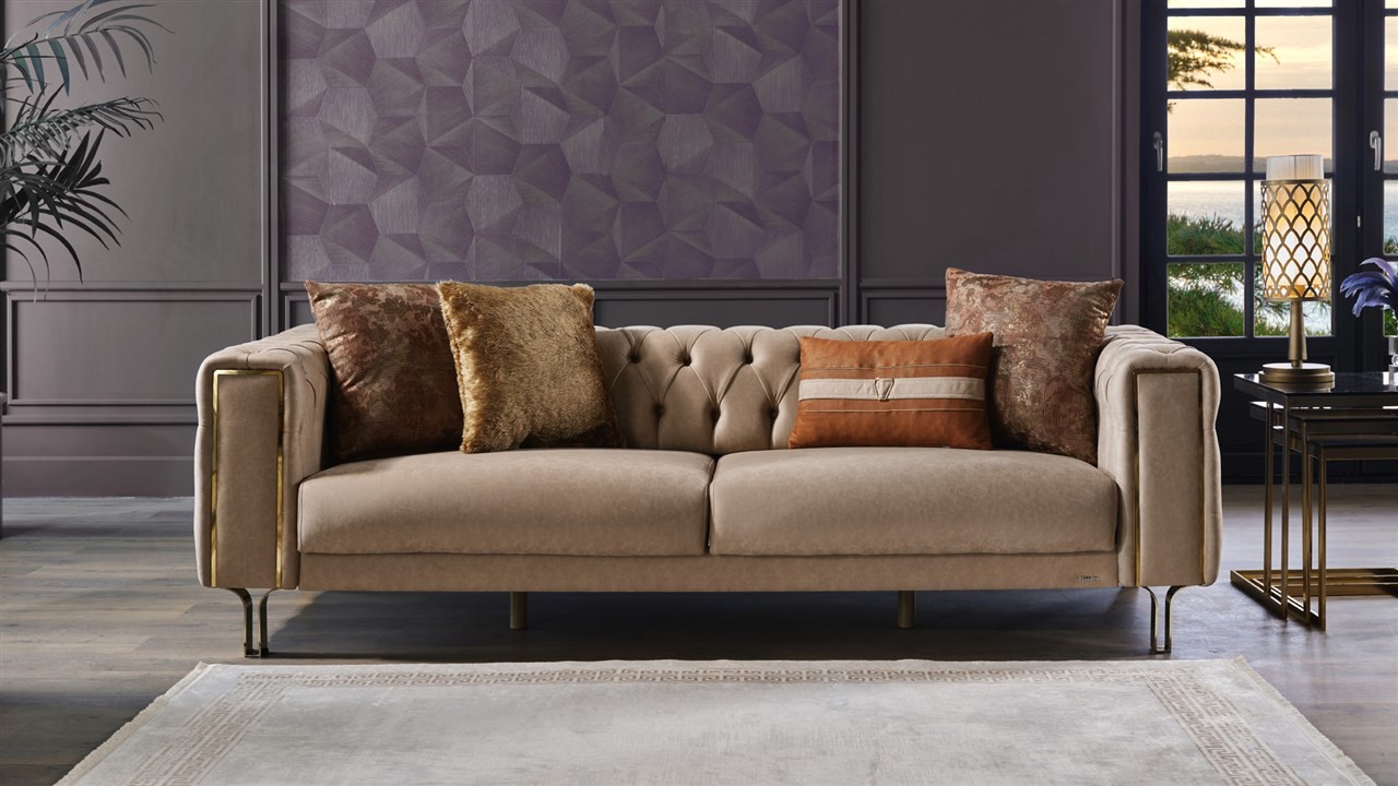 Set Canapea Montego 3+1, Finisaj Auriu BELLONA Seturi canapele